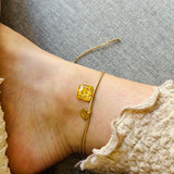 anklet | Tiny Garden Hexagon Blue