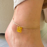 anklet | Tiny Garden Hexagon Blue