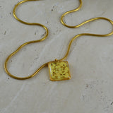 Teeny Weeny Square Yellow Kolye | İtalyan Zincir