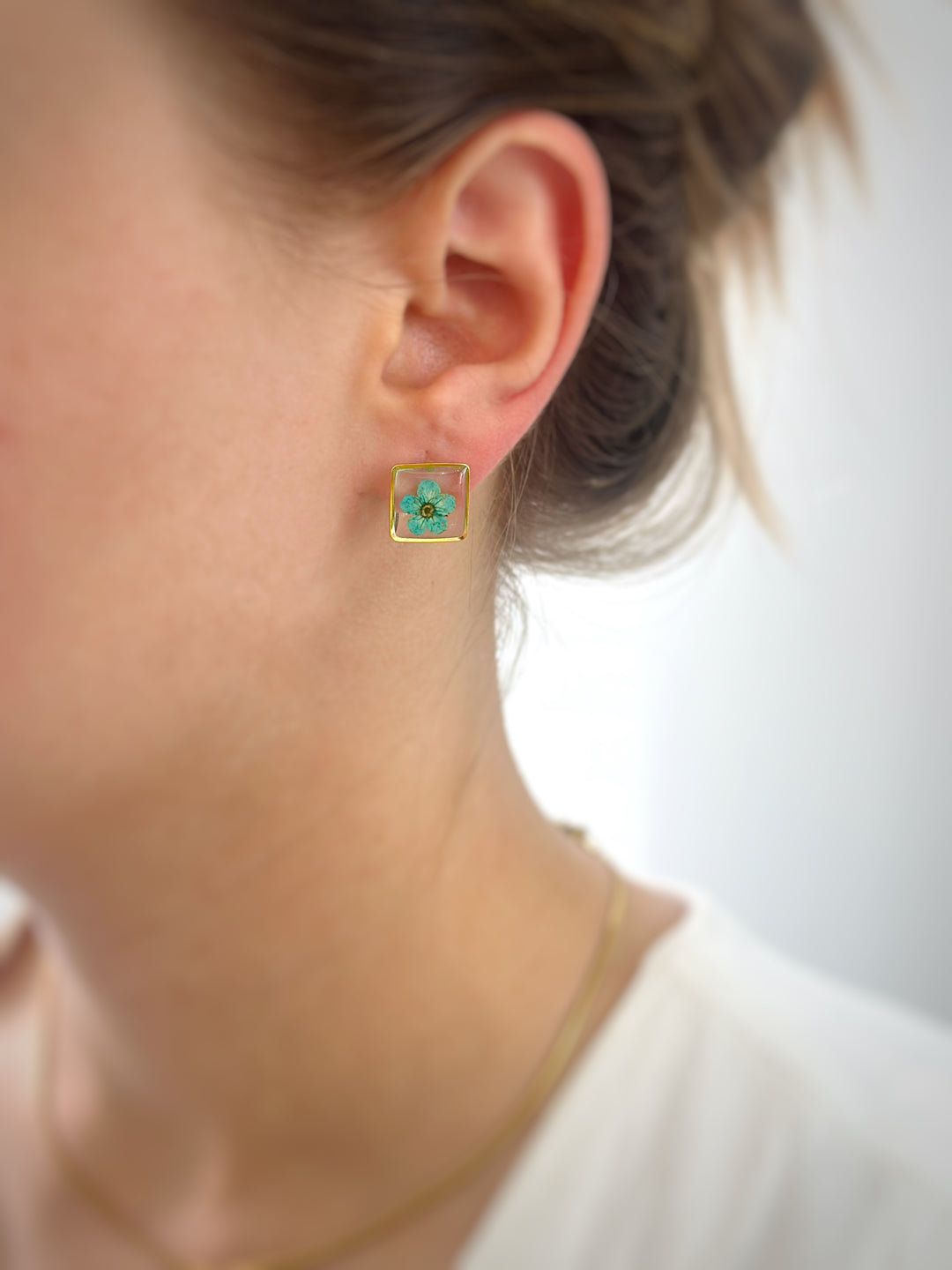 Earring | Teeny Weeny Square Blue 