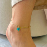 anklet | Tiny Garden Hexagon Blue