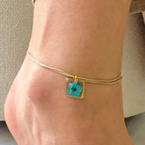 anklet | Tiny Garden Hexagon Blue