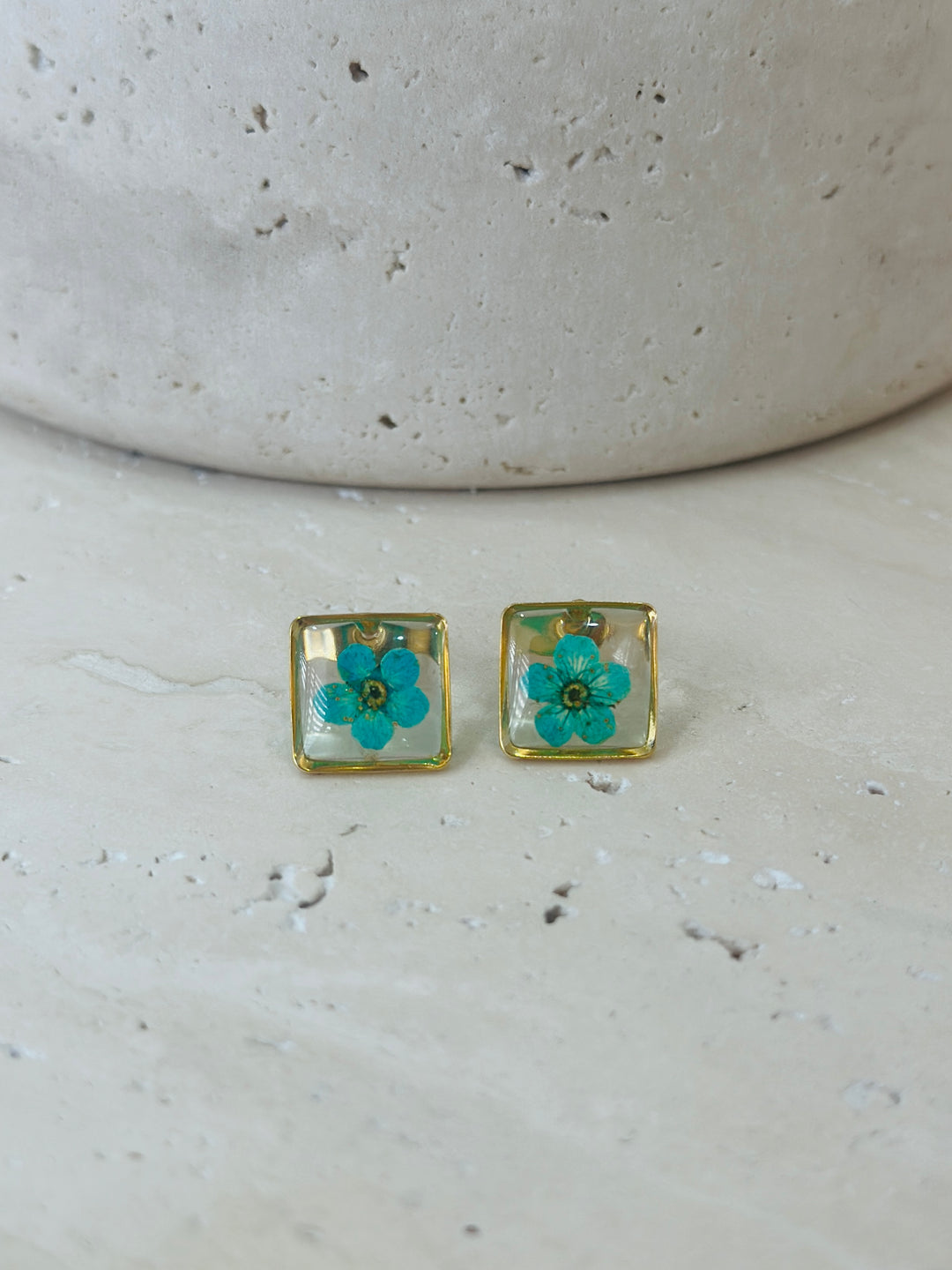 Earring | Teeny Weeny Square Blue 