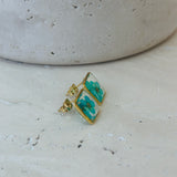 Earring | Teeny Weeny Square Blue 