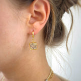 Earring | Teeny Weeny Hexagon Drop Blue 