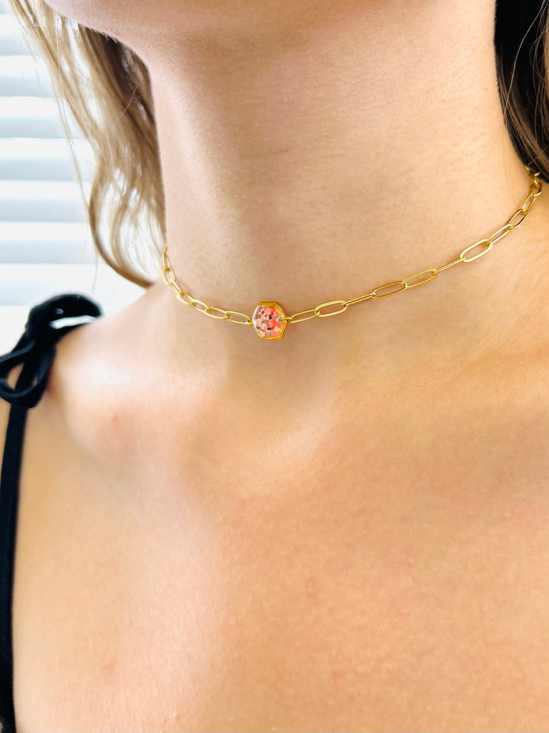 Teeny Weeny Hexagon Choker