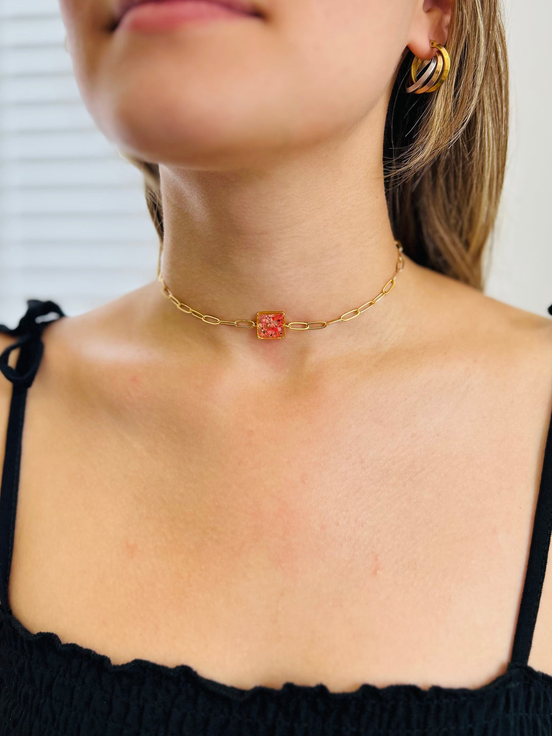 Choker | Teeny Weeny Square Pink