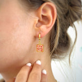 Earring | Teeny Weeny Hexagon Drop Blue 