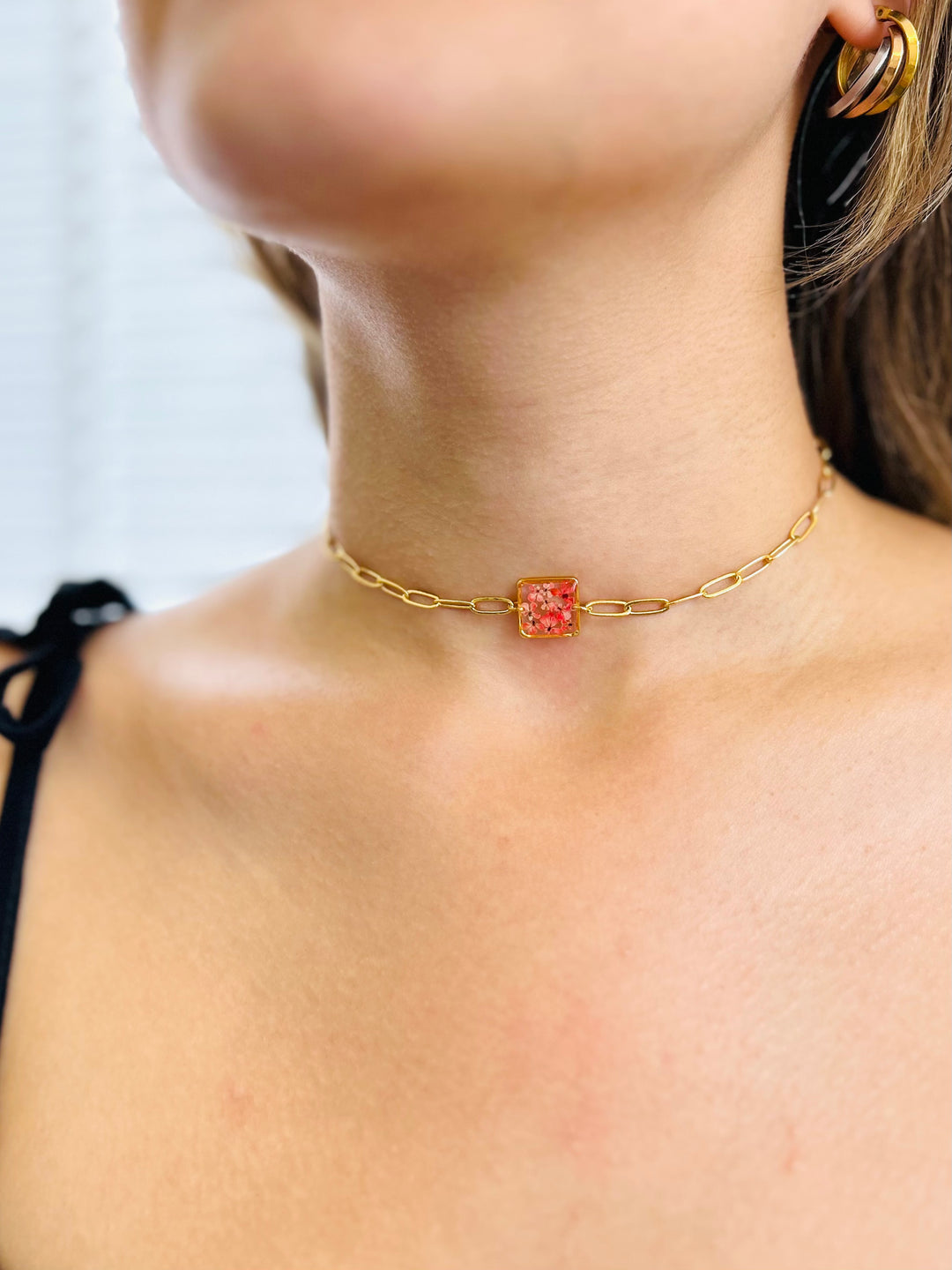 Choker | Teeny Weeny Square Pink