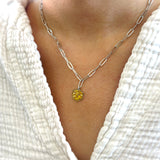 Golden Garden Yellow Kolye | Rhodium