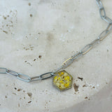 Golden Garden Yellow Kolye | Rhodium