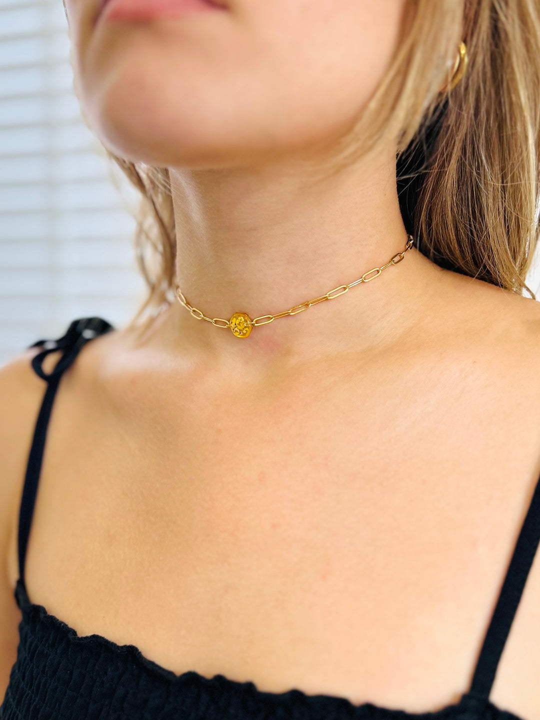 Choker | Teeny Weeny Hexagon Yellow