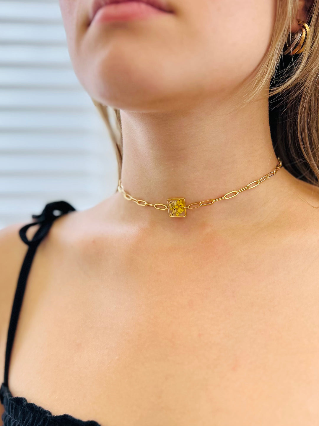 Choker | Teeny Weeny Square Yellow