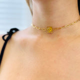 Teeny Weeny Square Yellow Choker