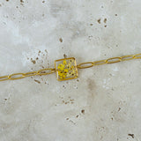 Teeny Weeny Square Yellow Choker