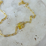 Teeny Weeny Square Yellow Choker