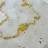 Teeny Weeny Square Yellow Choker