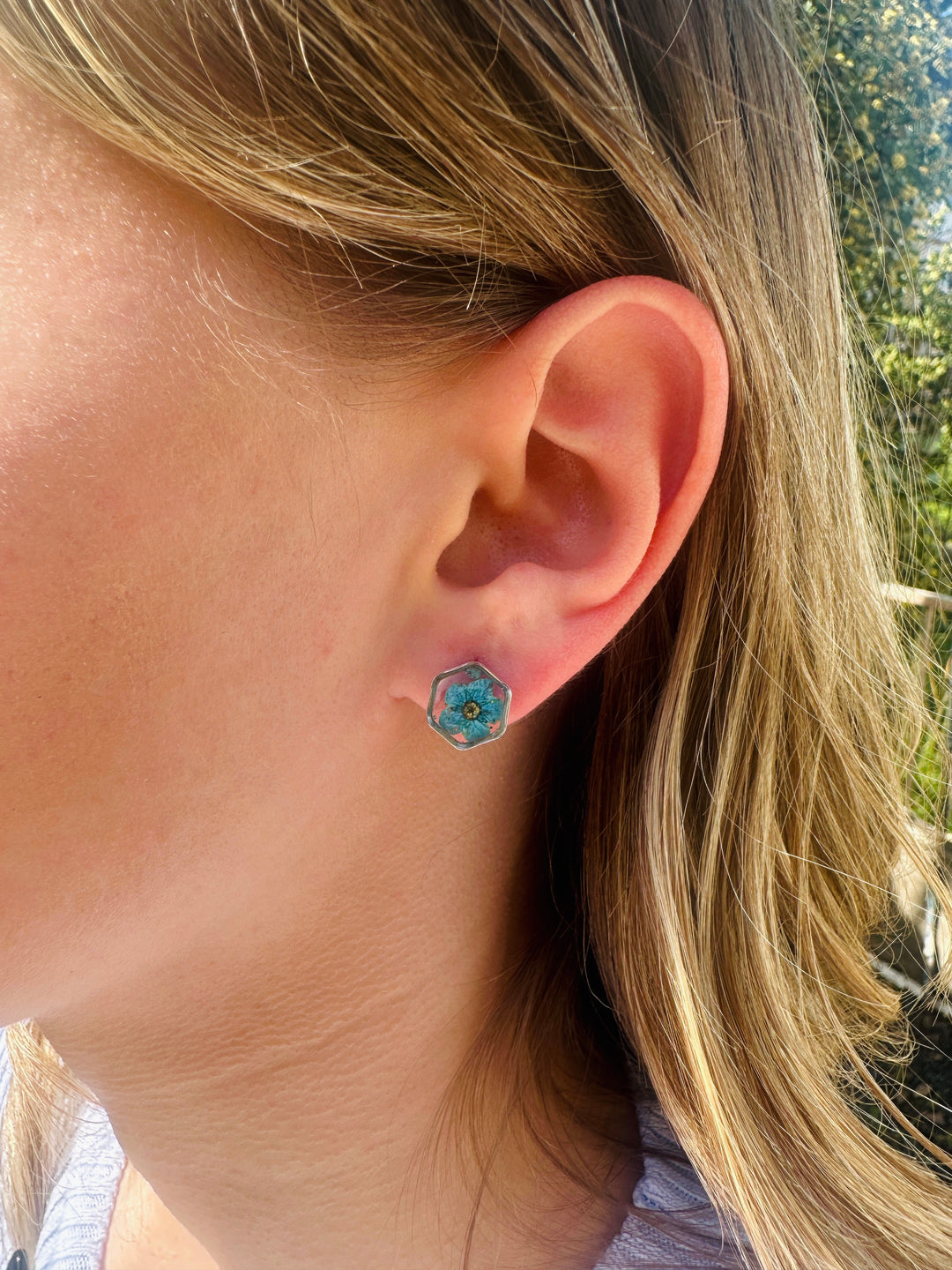 Earring | Teeny Weeny Square Blue 