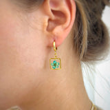 Earring | Teeny Weeny Hexagon Drop Blue 