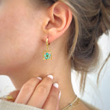 Earring | Teeny Weeny Hexagon Drop Blue 