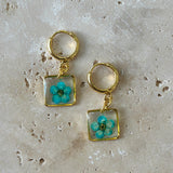 Earring | Teeny Weeny Hexagon Drop Blue 