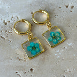 Earring | Teeny Weeny Hexagon Drop Blue 