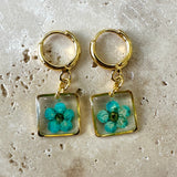 Earring | Teeny Weeny Hexagon Drop Blue 